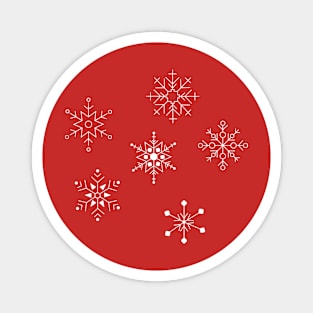 White snowflakes pattern Magnet